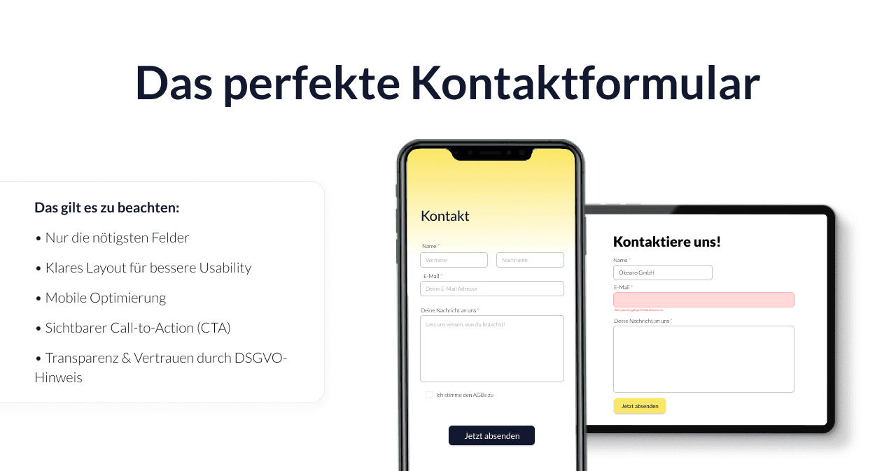 Wie du das perfekte Kontaktformular für deine Website gestaltest - Okeano Blog
